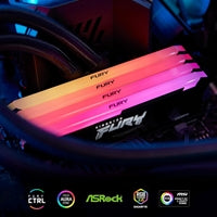 Kingston FURY Beast KF432C16BB2AK2/32 32GB (2x 16GB) DIMM System Memory, 3200MHz, DDR4, CL16, Black, RGB, Intel XMP