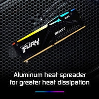 Kingston FURY Beast KF560C36BBE2A-32 32GB (1x 32GB) DIMM System Memory, 6000MHz, DDR5, CL36, Black, RGB, Intel XMP, AMD EXPO