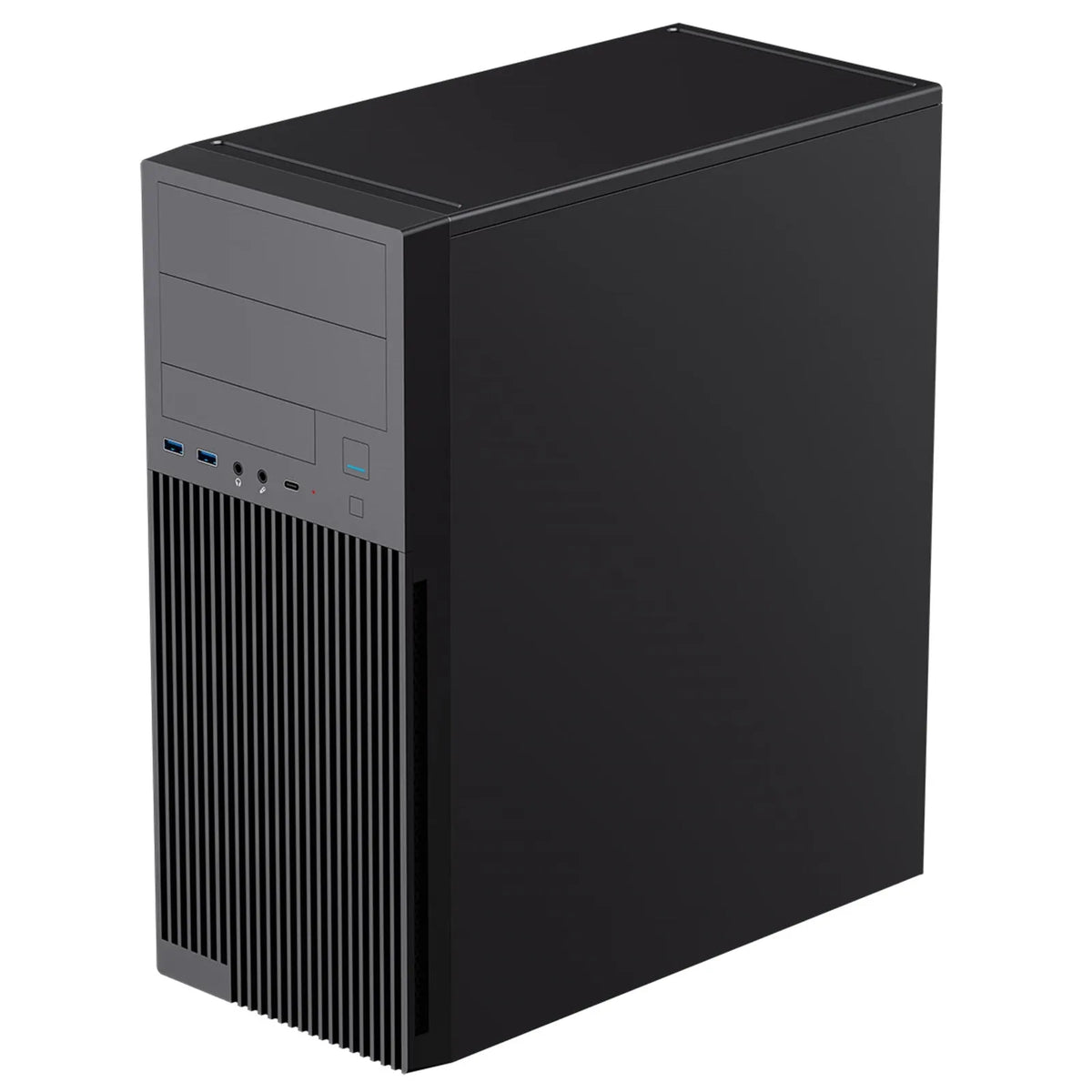 CiT Academy Mid-Tower Office PC Case With USB Type C and 80mm Rear Black Fan and 500W Power Supply Included