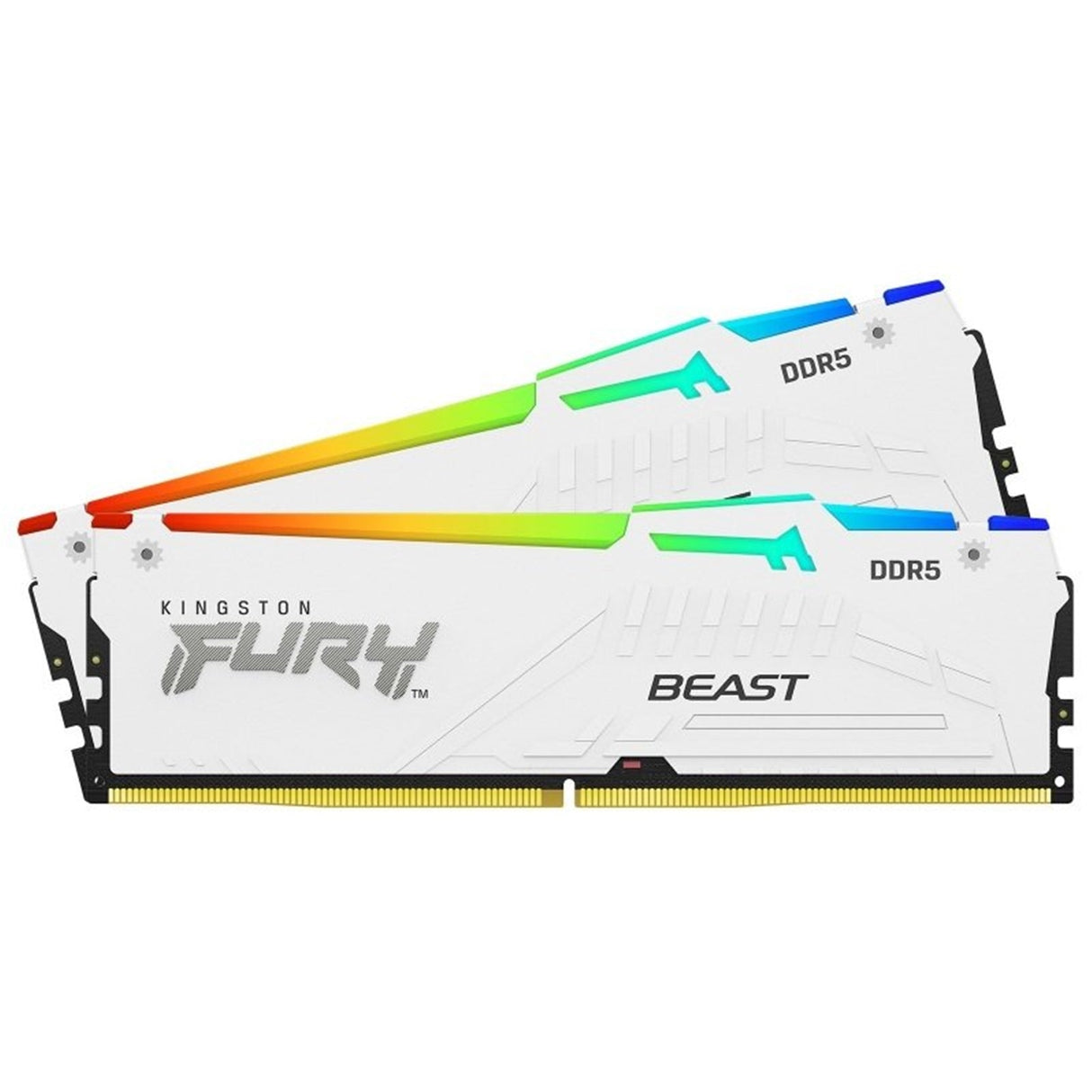 Kingston FURY Beast KF556C36BWEAK2-32 32GB (2x 16GB) DIMM System Memory, 5600MHz, DDR5, CL36, White, RGB, Intel XMP, AMD EXPO