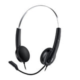 Genius HS-220U Ultra Lightweight Headset with Mic, USB Connection, Plug and Play, Adjustable Headband and microphone with In-line Volume Control, Black