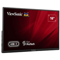 Viewsonic VA1650 16 inch USB-C Lightweight Portable IPS Monitor, Full HD, 60Hz, HDMI (v1.4), VESA, Built in Foldable Stand