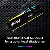 Kingston FURY Beast KF560C36BBEA-8 8GB (1x 8GB) DIMM System Memory, 6000MHz, DDR5, CL36, Black, RGB, Intel XMP, AMD EXPO