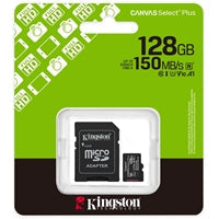 Kingston Canvas Select 128GB Micro SD UHS-I Flash Card with Adapter