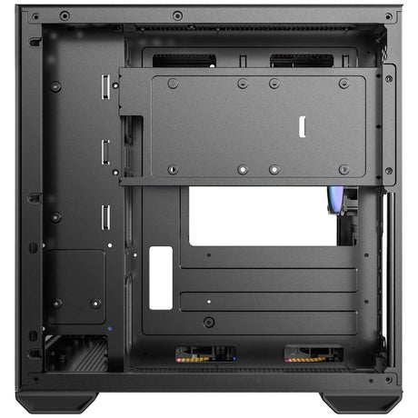 Antec CX60M ARGB Mini Tower Micro ATX Gaming Case, Black, Tempered Glass Panels, Dual Chamber Design, Vertical Cooling, Pre-Installed ARGB Fans, Water Cooling Support,