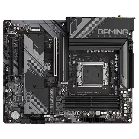 Gigabyte B650 GAMING X AX V2 AMD AM5 Socket Motherboard, ATX, 4x DDR5 Slots, 3x M.2 Sockets, Fitted I/O Shield, 2.5GbE LAN, Wi-Fi 6E, 1x DisplayPort / 1x HDMI Port