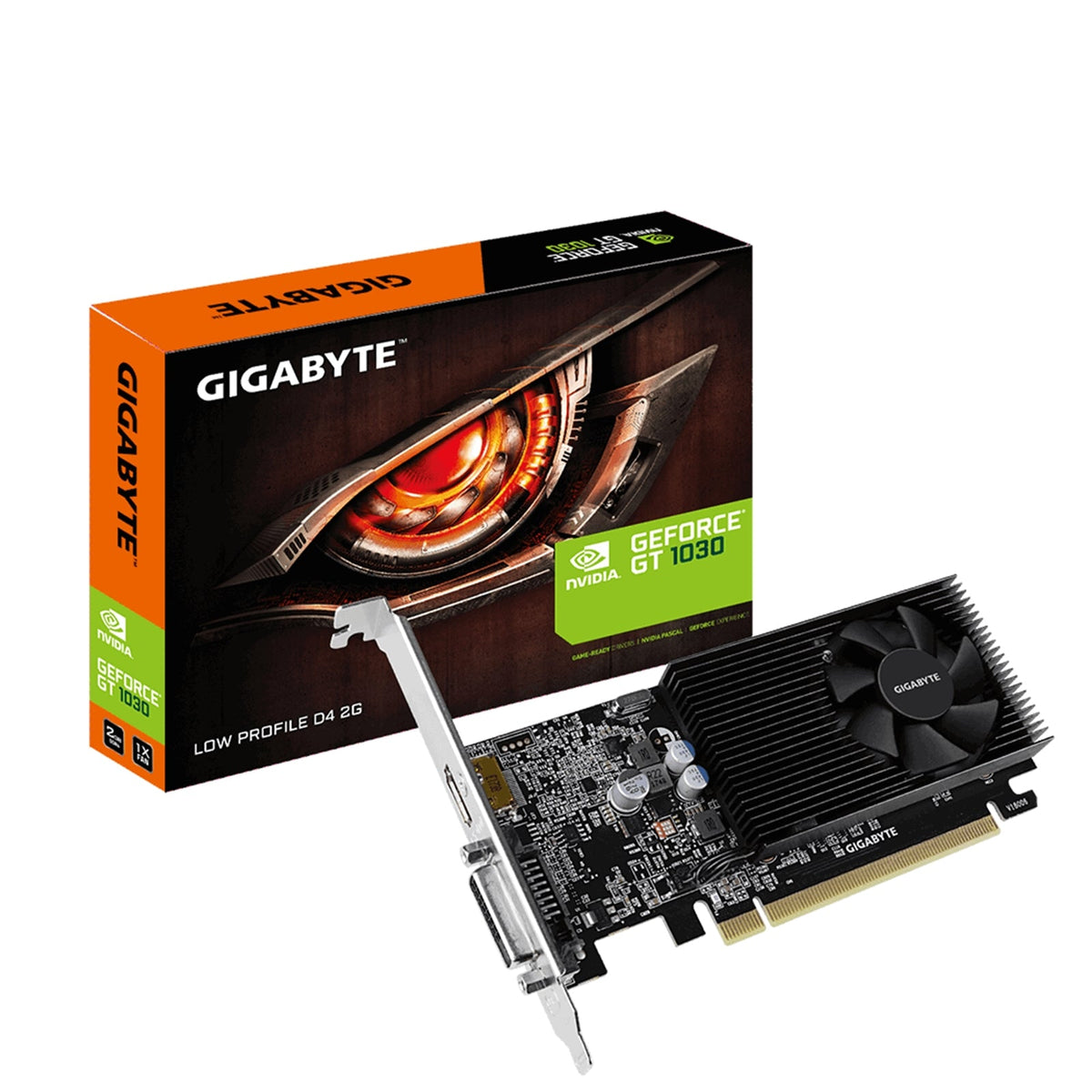 Gigabyte NVIDIA GeForce GT 1030 2GB DDR4 Low Profile Graphics Card, 384 CUDA Cores, 1379 MHz Core Clock, Single Fan, 1x DVI-D / 1x HDMI Ports