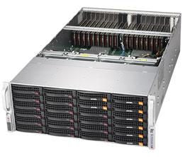 Supermicro 4U, 2x LGA 3647, Intel C622, 24x DIMMs, 24x Hot-swap 3.5" SATA3, 2x RJ45, Aspeed AST2500 BMC, 2000W