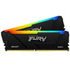Kingston FURY Beast KF436C18BB2AK2/64 64GB (2x 32GB) DIMM System Memory, 3600MHz, DDR4, CL18, Black, RGB, Intel XMP