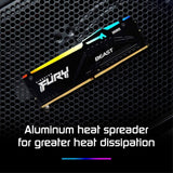 Kingston FURY Beast KF560C36BBEAK2-16 16GB (2x 8GB) DIMM System Memory, 6000MHz, DDR5, CL36, Black, RGB, Intel XMP, AMD EXPO