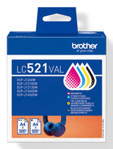 Brother LC521VAL Genuine Ink Cartridge Value Pack