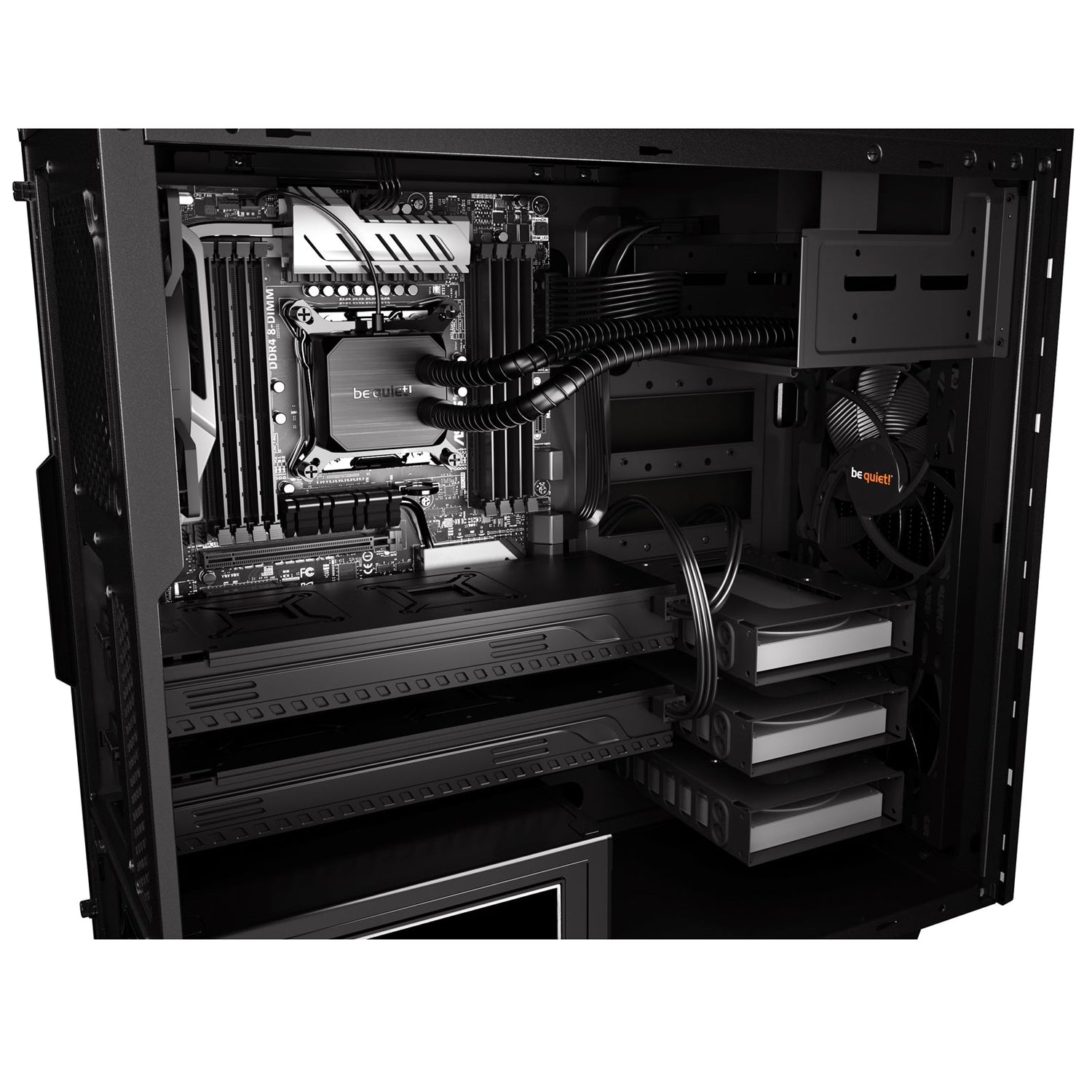 be quiet! Pure Base 600 Case, Black, MId Tower, 2 x USB 3.2 Gen 1 Type-A, 3 x Pure Wings 2 Black PWM Fans Included, Completely Sound Insulated with Dampening Materials, Adjustable Top Cover Vent
